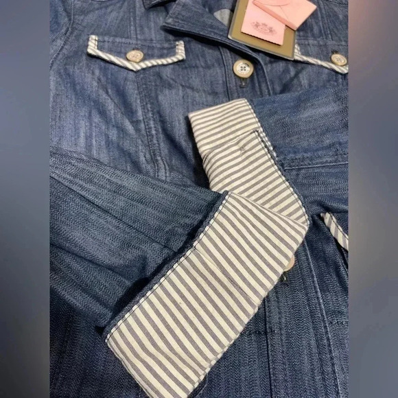 Juicy Couture Roll Up Cuffs Y2K Cropped  Jean Jacket Size Small - Picture 10 of 13